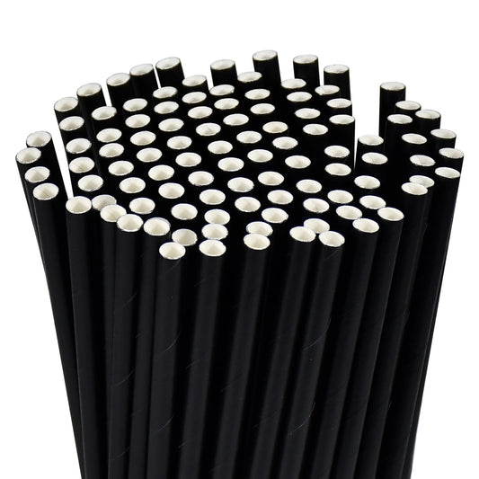 Strohhalm 150mm - 500 Stück - Schwarz