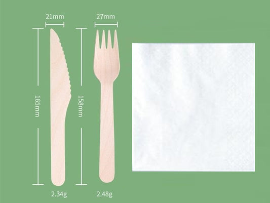 Besteckset - Gabel/Messer/Serviette - 500 Stück