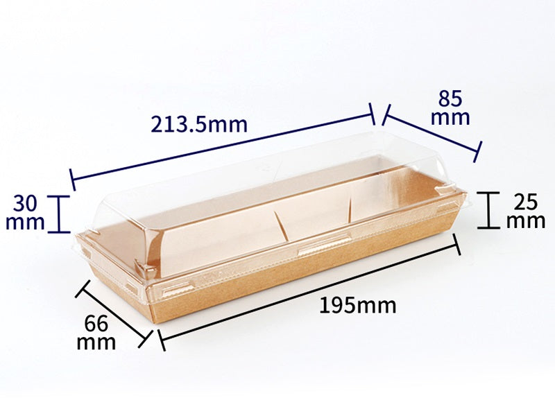 Sushibox S - 66mm x 195mm - 200 Stück - inkl. Deckel