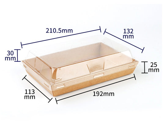 Sushibox L - 113mm x 192mm - 200 Stück - inkl. Deckel